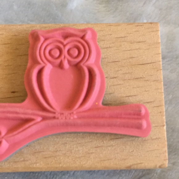 Owl On Tree Branch Rubber Art Stamp NWT wood rubber 2.25”x 1x1.50” - Picture 5 of 9